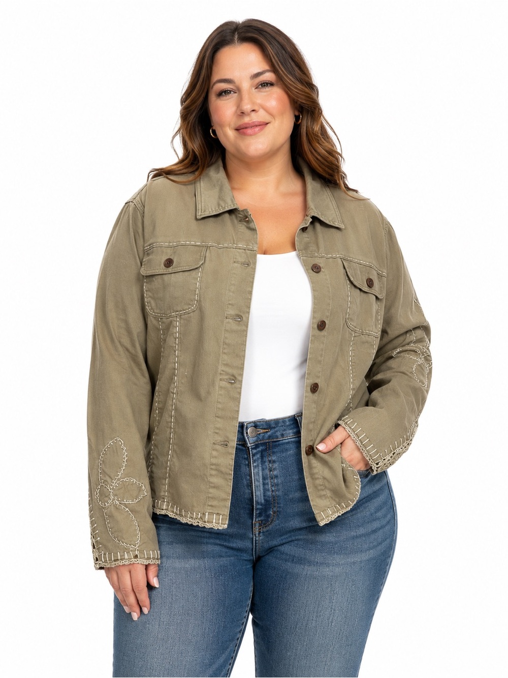 Crest Jeans Vintage Tan Jean Jacket Size 3X